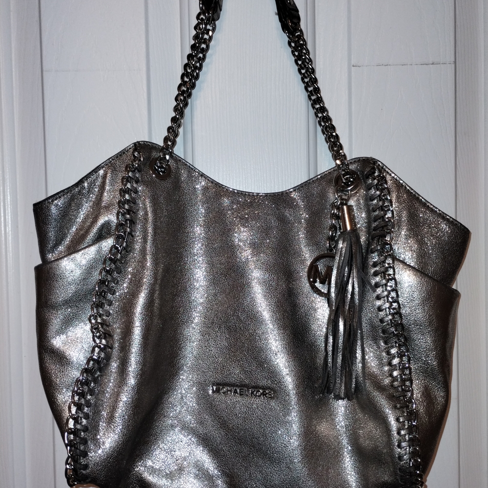 Michael Kors Silver Chain Tote Bag